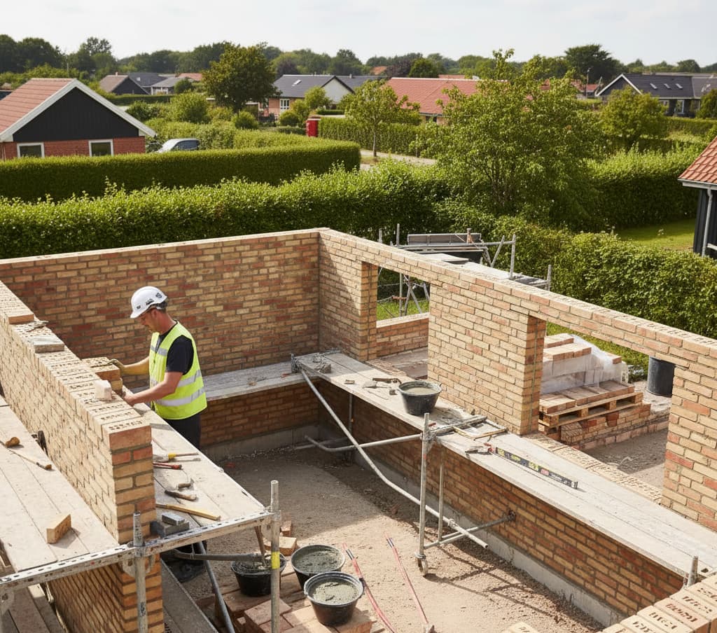 Murerfirma laver tilbygning på dansk hus